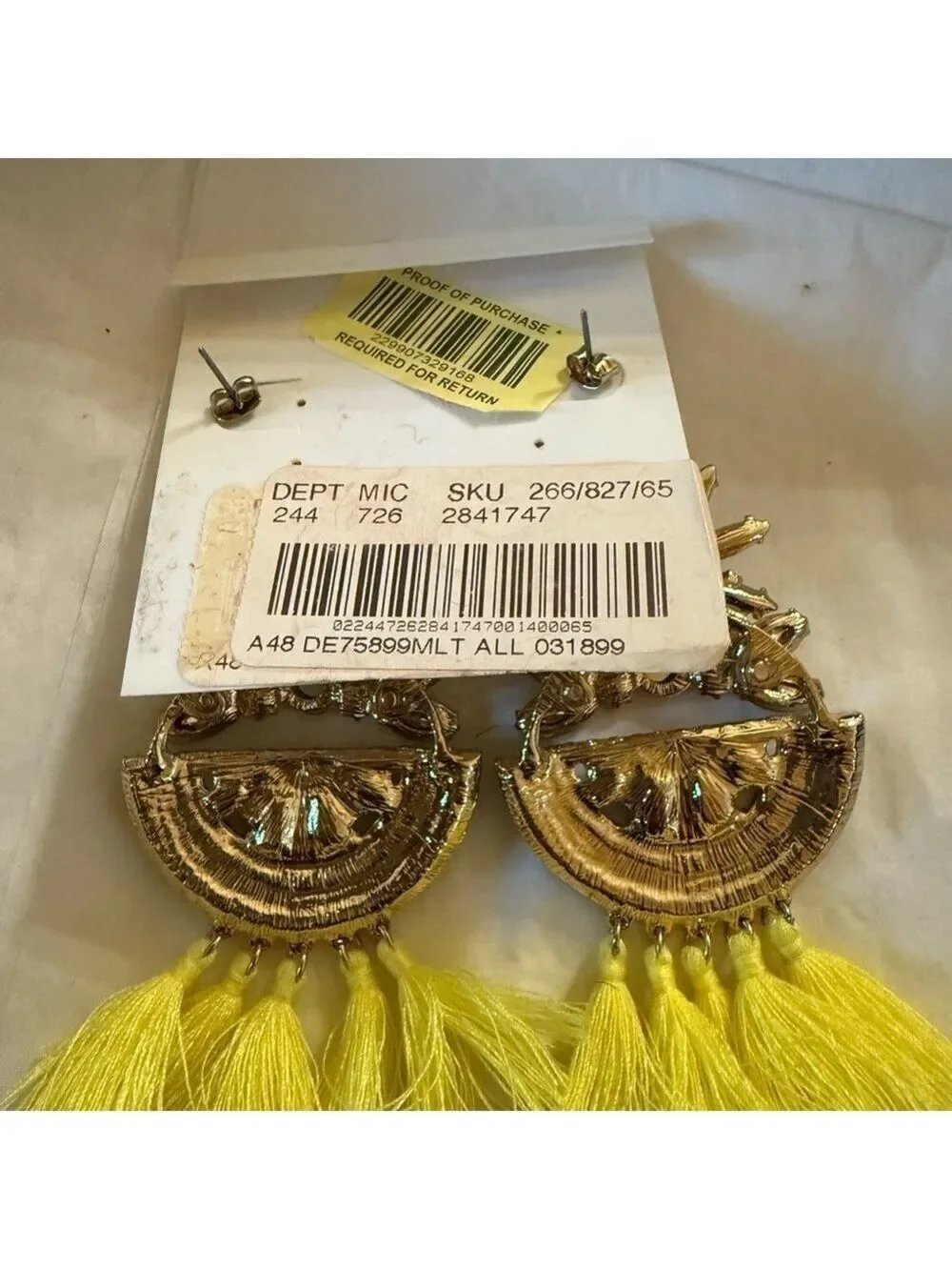 Anna & Ava Gold and Yellow Tassel Earrings